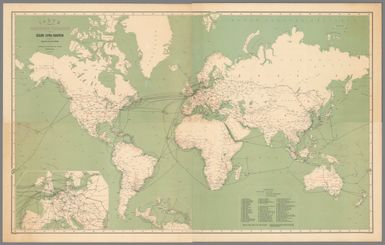 (Composite map of) (Shees 1-4) Carte des communications télégraphiques du régime extra-européen dressée d'après des documents officiels par le bureau international des administrations télégraphiques.