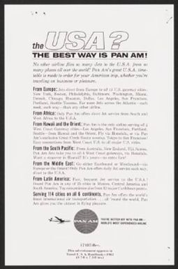the USA? THE BEST WAY IS PAN AM!