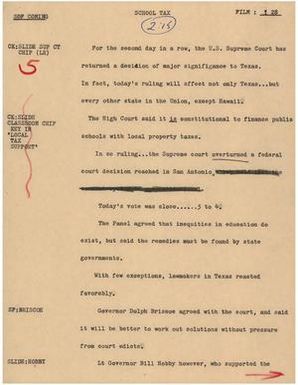 [News Script: School tax]