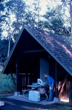 [Cabin at Camp Ground of Volcano National Park]