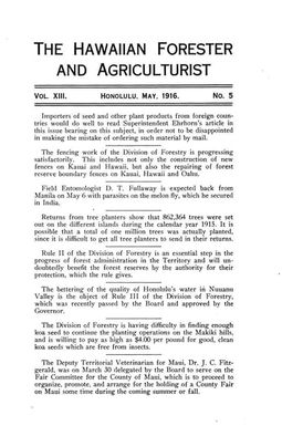 The Hawaiian forester and agriculturist