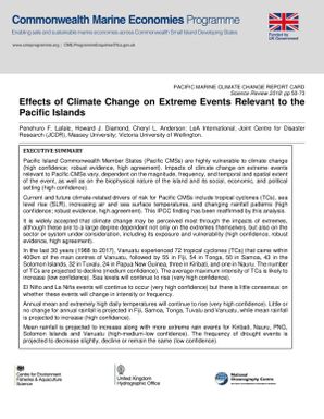 Effects of climate change on extreme events relevant to the Pacific Islands