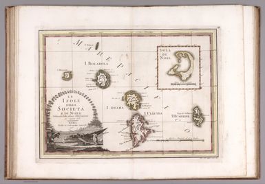 (37) Le Isole della Societa e di Noel delineate sulle ultime osservazioni del Captain Cook. Roma, presso la Calcografia Camerale, 1798.