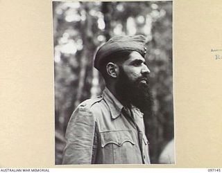 KURURIA YAMA, RABAUL, NEW BRITAIN. 1945-09-24. MAJOR G.A. WAHEED, SECOND IN CHARGE, 1 HYDERABAD REGIMENT, AT THE INDIAN PRISONER OF WAR CAMP