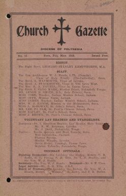 Church Gazette, Polynesia: May 1928