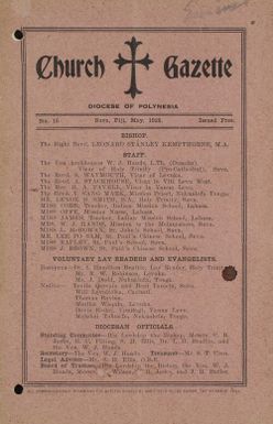 Church Gazette, Polynesia: May 1928