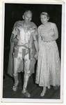 Melville Haysom, dressed as a Roman centurion, and Lorna Gzell at the Arts Ball, City Hall, Brisbane