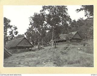 PORT MORESBY, NEW GUINEA, 1944-05-01. A SECTION OF HEADQUARTERS NEW GUINEA FORCE SHOWING THE GENERAL OFFICE, (STAFF DUTIES AND TRAINING) (LEFT), AND G BRANCH CLERKS' OFFICE (RIGHT), WHICH IS ..