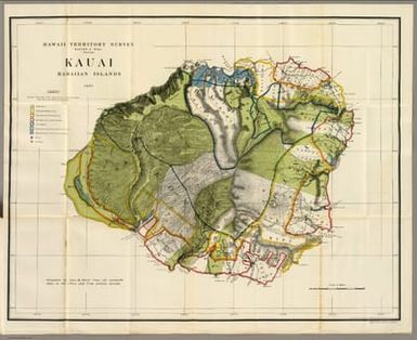 Kauai, Hawaiian Islands. 1903. Compiled by John M. Donn from all available data in the office and from private surveys. (At head of title:) Hawaii Territory Survey, Walter E. Wall, Surveyor. Andrew B. Graham Co., Lithographers, Washington, D.C. (1906)