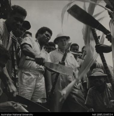 Instructing Fijian farmers