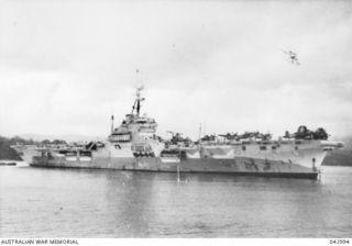 HMS Glory on which the Japanese surrender was signed