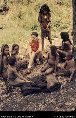 Pat chatting with girls