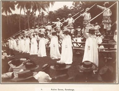 Dancers welcoming the New Zealand Parliamentary party at Rarotonga, 1903