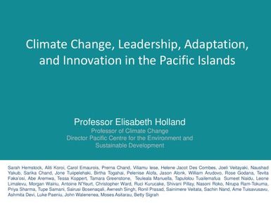 Climate change, leadership, adaptation and innovation in the Pacific Islands