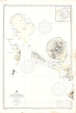 New Georgia, Vella Lavella to Wanawana, Solomon Islands, South Pacific Ocean : from British surveys between 1893 and 1933 / Hydrographic Office, U.S. Navy