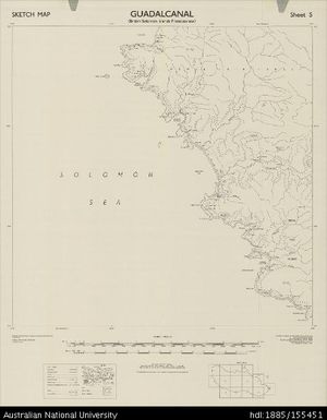 Solomon Islands, British Solomon Islands Protectorate, Guadalcanal, Series: D.C.S. (Misc) 91 (Sketch), Sheet 5, 1955, 1:50 000