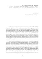 Seeing from the Inside: Henry Adams’s Affective
Transformation - John C. Orr
