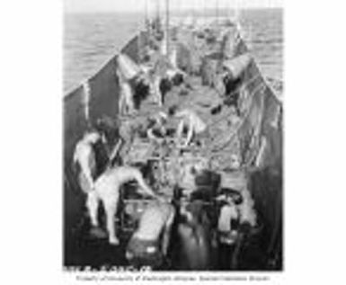 LCM used as a diving station loaded with divers and gear, Bikini Atoll, 1947