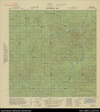 Papua New Guinea, New Britain, Kapiura, Provisional map, Sheet B56/5, 1358, 1944, 1:63 360
