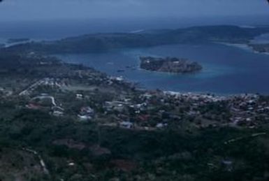 [Aerial view of Port Vila, Vanuatu]