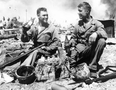 [Two U.S. Marines Drinking Beer]