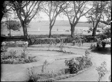 View across Chinnery's garden towards the harbour, Malaguna Road, Rabaul, New Guinea, ca. 1936 / Sarah Chinnery