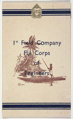 New Zealand. Army. NZEF. 1st Field Company, Fiji Corps of Engineers: Wishing you a merry Xmas and a happy New Year / V Ousey, 1943-1944 [Greeting card. 1943]
