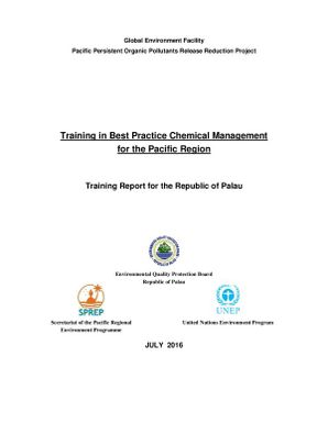 Training in Best Practice Chemical Management for the Pacific Region - Training Report for the Republic of Palau