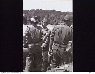 Papua New Guinea. c. 30 August 1945. One of the Japanese envoys in conference with senior Australian officers on board RAN Fairmile during the negotiations which led to the surrender of the ..
