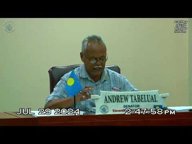 Palau National Congress | 11th OEK, The Senate 21st Day of 15th Regular Session