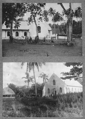 Views of churches in Rarotonga and Samoa