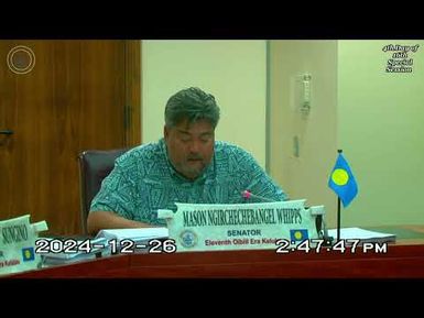 Palau National Congress | 11th OEK, The Senate 4th Day of 16th Special Session