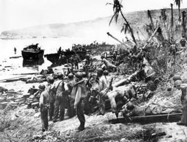 [Marines Landing on Guam Beachhead]