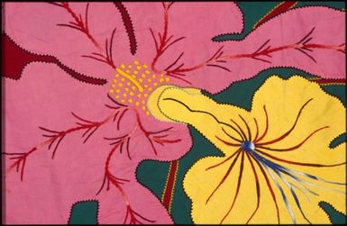 Tivaevae tataura, lily pattern, by Vaine Papa (detail)