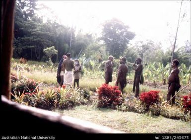 People gathered in the garden