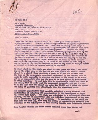 Letter to R. [i.e. Ron] Marke