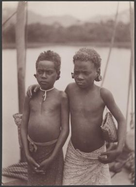 Two Vella Lavella boys, Solomon Islands, 1906 / J.W. Beattie