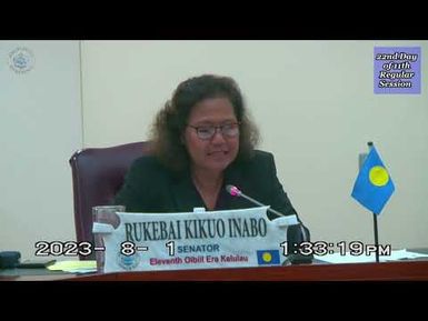Palau National Congress | 11th OEK, The Senate 22nd Day of 11th Regular session