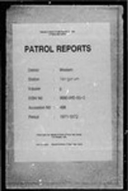 Patrol Reports. Western District, Ningerum, 1971 - 1972