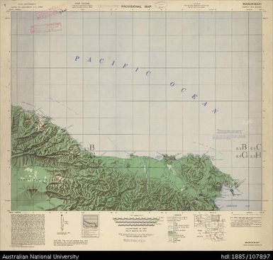 Indonesia, Dutch New Guinea, Manokwari, Provisional, 1944, 1:250 000