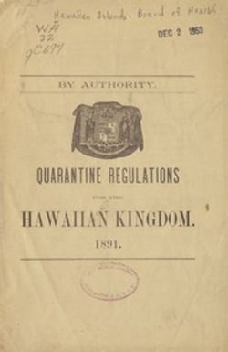 Quarantine regulations for the Hawaiian kingdom