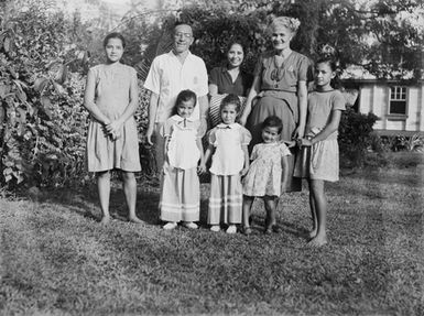 [Group portrait of a Pacific island family]