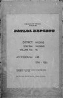 Patrol Reports. Madang District, Madang, 1958 - 1959