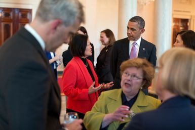 President Barack Obama Hosts a Bipartisan Group of Women Senators at the White House
