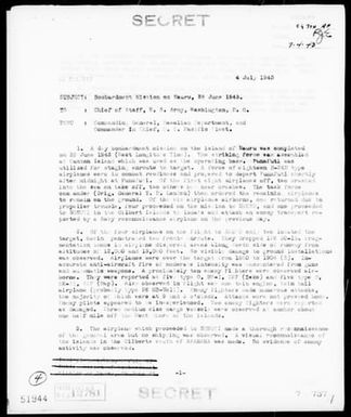 COMGEN, 7TH AIR FORCE - Bombardment Mission on NAURU, 6/28/43