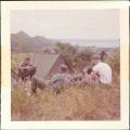 Four men around tent, Bellows AFB, Hawaii, 1965