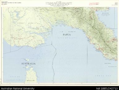 Papua New Guinea, Territory of Papua & New Guinea Road System, SW Sheet, 1969, 1:1 000 000