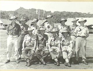 Outdoor group portrait of Warrant Officers and Non Commissioned Officers of the 18th Field Ambulance. Identified standing in the back row from left to right: NX154671 Sergeant (Sgt) Lindsay Robert ..