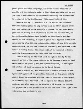 Kimmel, Husband E., Reports: Navy Court of Inquiry, Pearl Harbor Report, August 29, 1945