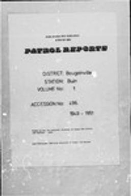 Patrol Reports. Bougainville District, Buin , 1949 - 1951